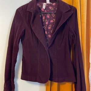 Deep purple velvety blazer Medium Dolled Up